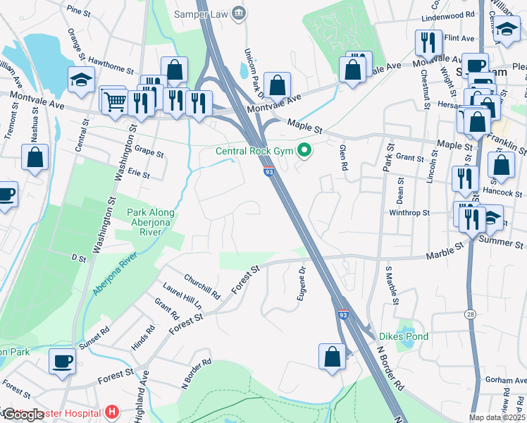 map of restaurants, bars, coffee shops, grocery stores, and more near 300 Began Way in Woburn