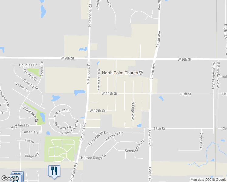 map of restaurants, bars, coffee shops, grocery stores, and more near 42264 Hayner Avenue in Zion