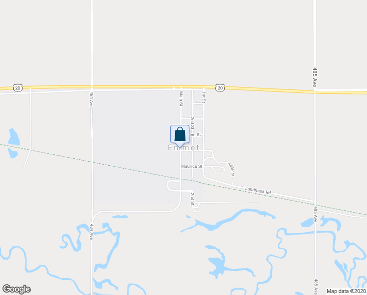 map of restaurants, bars, coffee shops, grocery stores, and more near in Emmet
