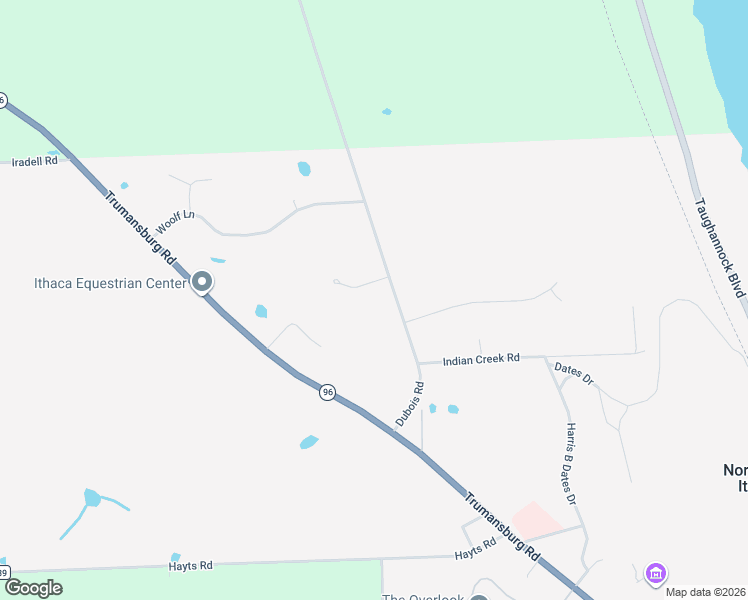 map of restaurants, bars, coffee shops, grocery stores, and more near 3 Evergreen Ln in Ithaca
