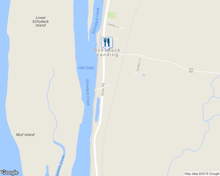 map of restaurants, bars, coffee shops, grocery stores, and more near 538 River Road in Schodack Landing