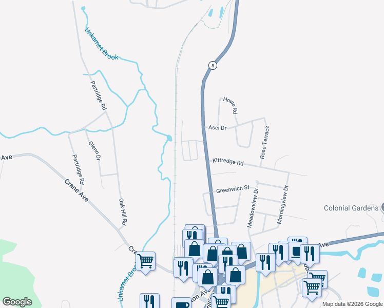 map of restaurants, bars, coffee shops, grocery stores, and more near 245 Cheshire Road in Pittsfield