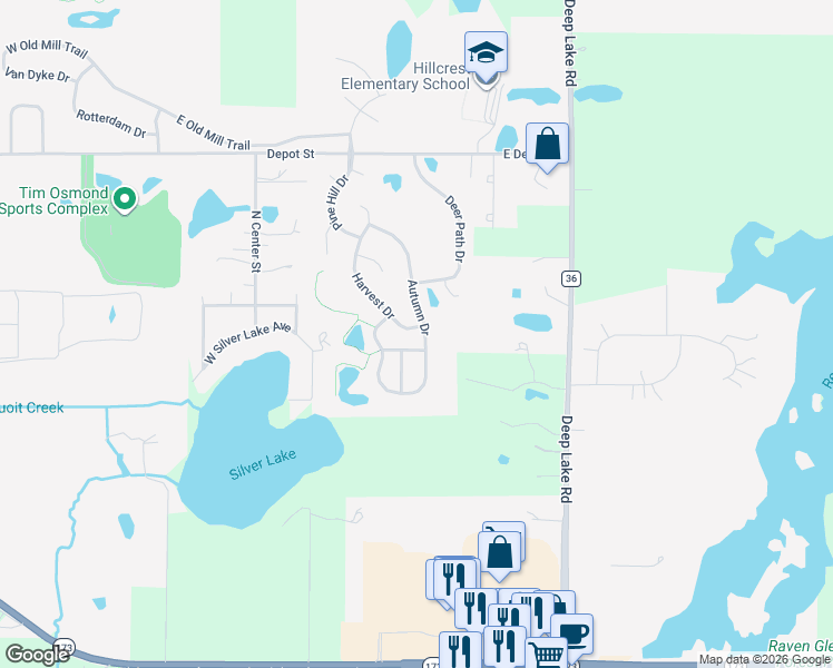map of restaurants, bars, coffee shops, grocery stores, and more near 369 Creekside Lane in Antioch