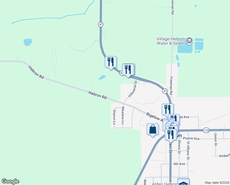 map of restaurants, bars, coffee shops, grocery stores, and more near 12400 Hebron Road in Hebron