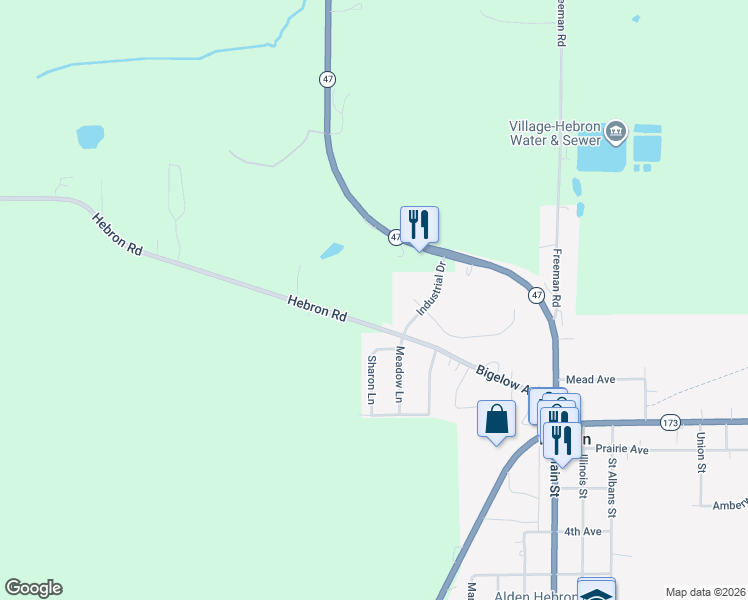 map of restaurants, bars, coffee shops, grocery stores, and more near 12400 Hebron Road in Hebron