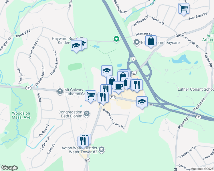 map of restaurants, bars, coffee shops, grocery stores, and more near in Middlesex County