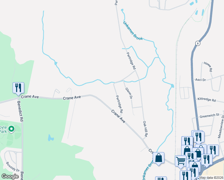 map of restaurants, bars, coffee shops, grocery stores, and more near 49 Partridge Road in Pittsfield