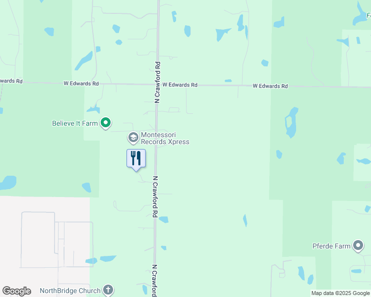 map of restaurants, bars, coffee shops, grocery stores, and more near 42213 North Crawford Road in Antioch