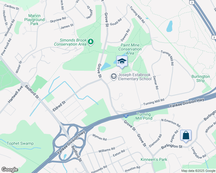 map of restaurants, bars, coffee shops, grocery stores, and more near 117 Grove Street in Lexington