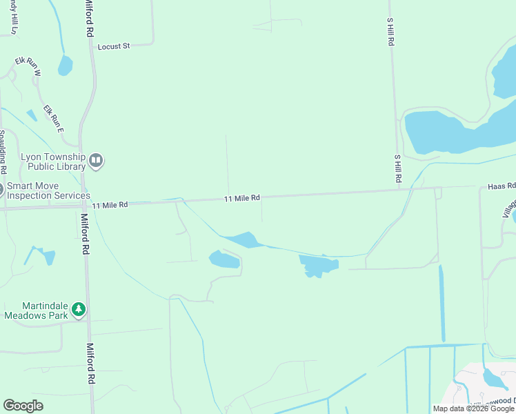 map of restaurants, bars, coffee shops, grocery stores, and more near 25975 Lyman Lane in Lyon Charter Township