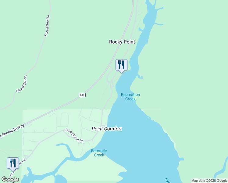 map of restaurants, bars, coffee shops, grocery stores, and more near 27945 Rocky Point Road in Klamath Falls