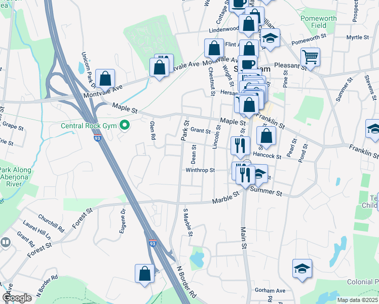 map of restaurants, bars, coffee shops, grocery stores, and more near 240 Hancock Street in Stoneham