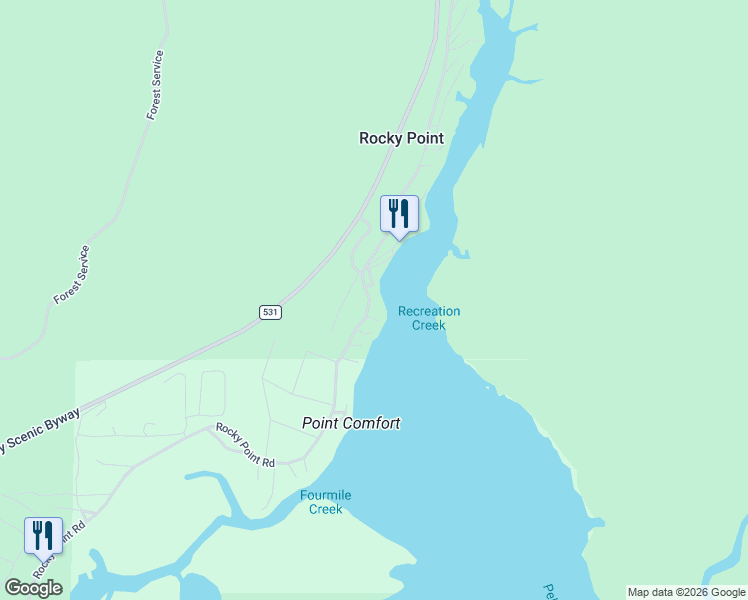 map of restaurants, bars, coffee shops, grocery stores, and more near 27945 Rocky Point Road in Klamath Falls