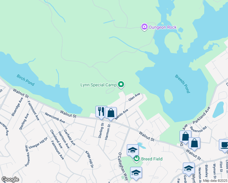 map of restaurants, bars, coffee shops, grocery stores, and more near 106 Pennybrook Road in Lynn