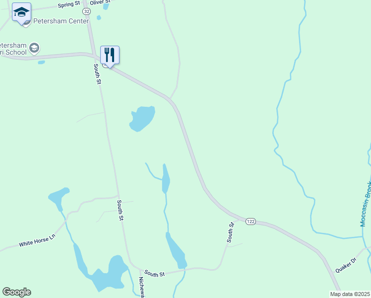 map of restaurants, bars, coffee shops, grocery stores, and more near 62 Barre Road in Petersham