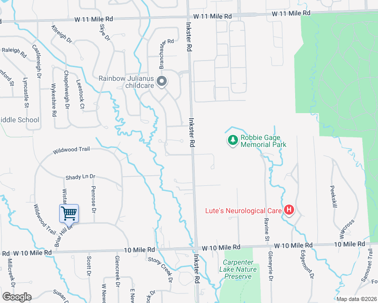 map of restaurants, bars, coffee shops, grocery stores, and more near 24800 Arden Park Drive in Farmington Hills