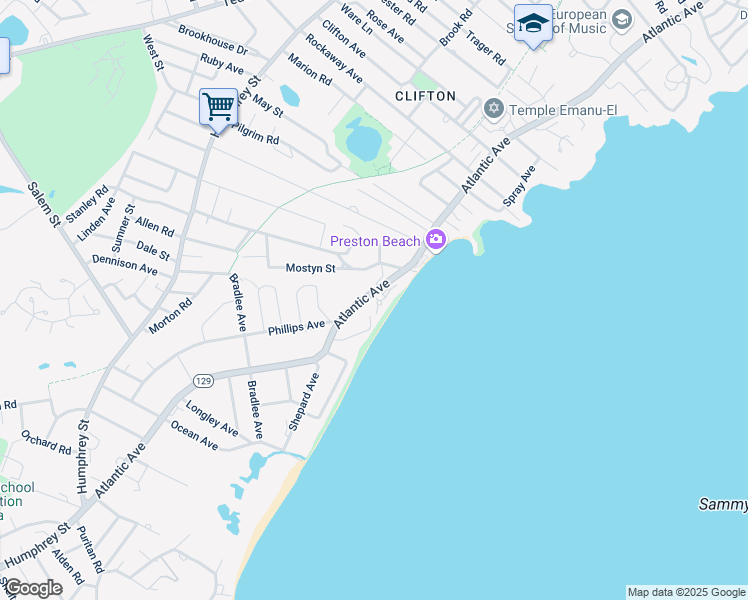 map of restaurants, bars, coffee shops, grocery stores, and more near 29 Northstone Road in Swampscott