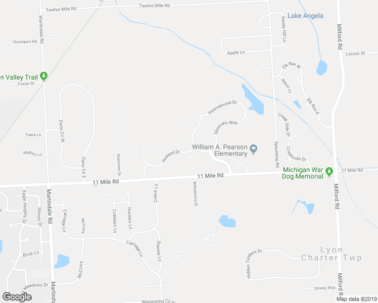 map of restaurants, bars, coffee shops, grocery stores, and more near 58420 Holland Drive in South Lyon