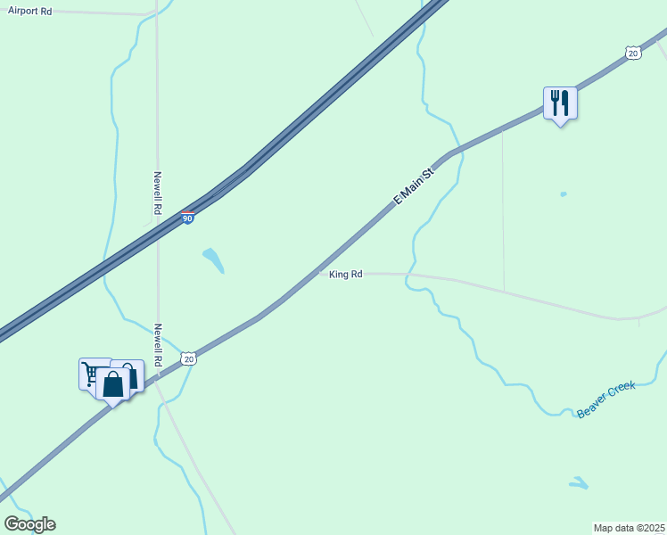 map of restaurants, bars, coffee shops, grocery stores, and more near 3023 U.S. 20 in Forestville