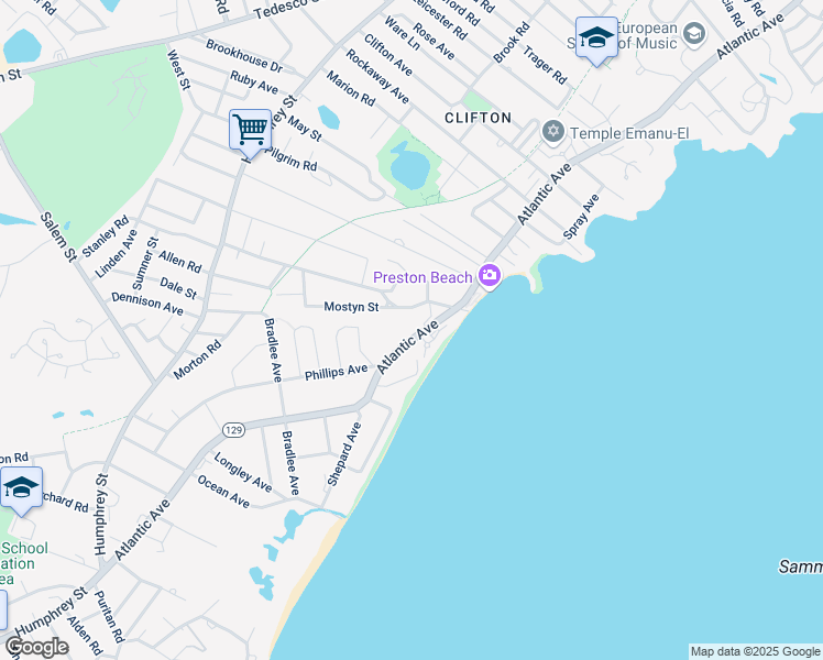 map of restaurants, bars, coffee shops, grocery stores, and more near 29 Northstone Road in Swampscott