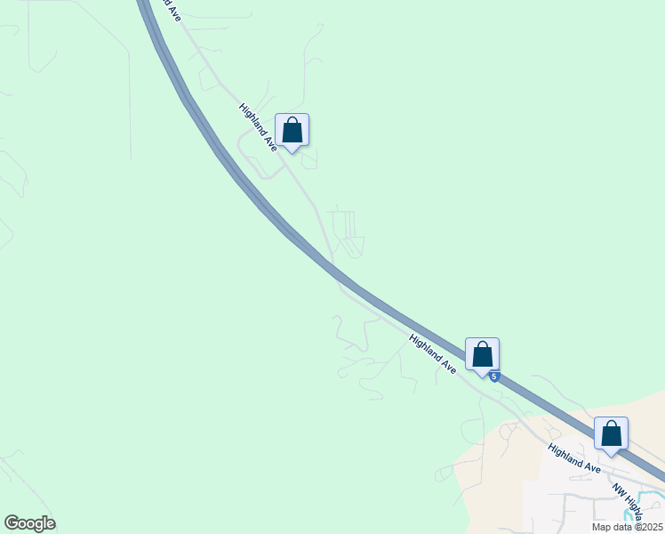 map of restaurants, bars, coffee shops, grocery stores, and more near 3591 Highland Avenue in Grants Pass