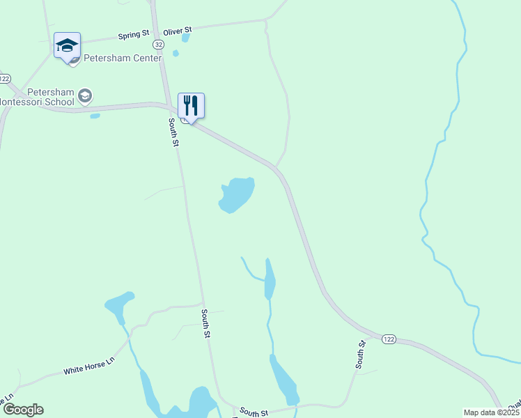 map of restaurants, bars, coffee shops, grocery stores, and more near 42 Barre Road in Petersham