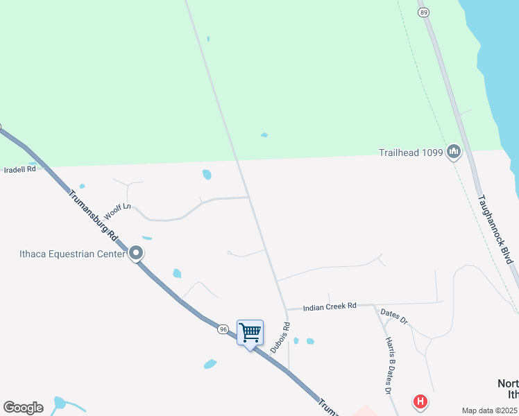 map of restaurants, bars, coffee shops, grocery stores, and more near 235 Dubois Road in Ithaca