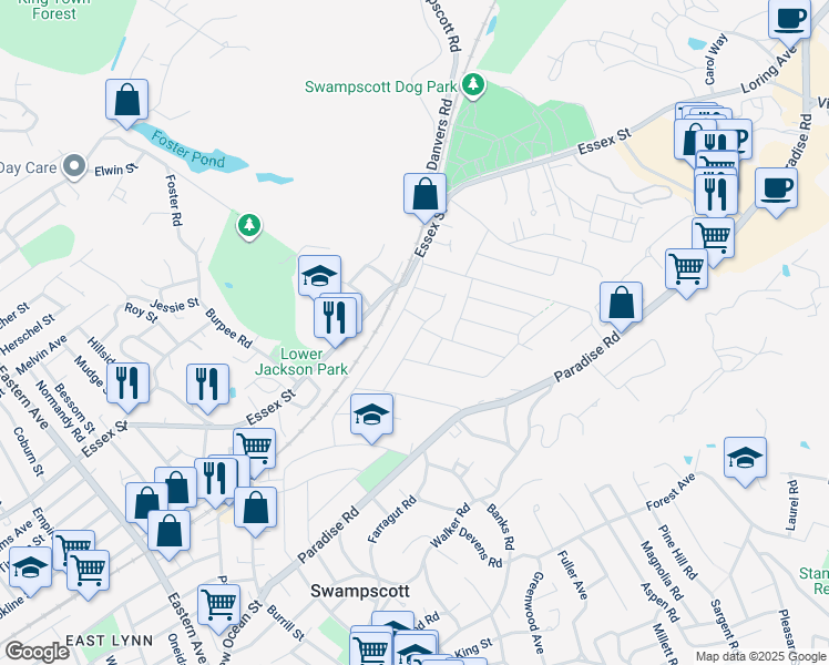 map of restaurants, bars, coffee shops, grocery stores, and more near 48 Barnstable Street in Swampscott