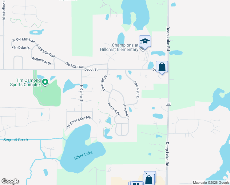 map of restaurants, bars, coffee shops, grocery stores, and more near 904 Autumn Drive in Antioch