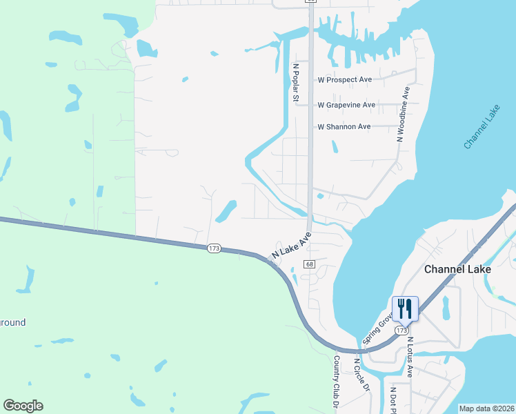 map of restaurants, bars, coffee shops, grocery stores, and more near 42311 North Elm Street in Antioch