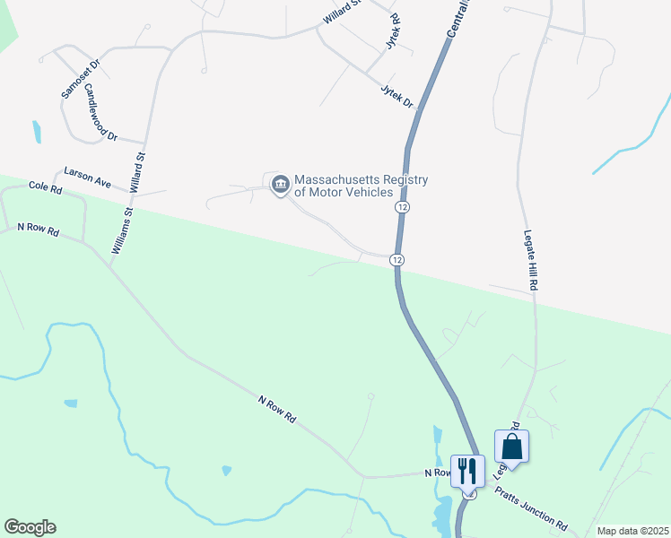 map of restaurants, bars, coffee shops, grocery stores, and more near 3 Bond Street in Leominster