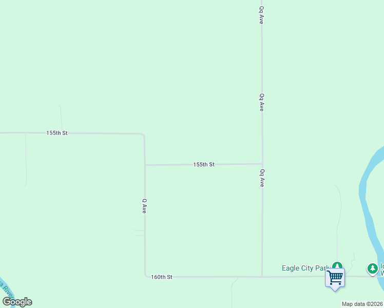 map of restaurants, bars, coffee shops, grocery stores, and more near 27183 155th Street in Iowa Falls