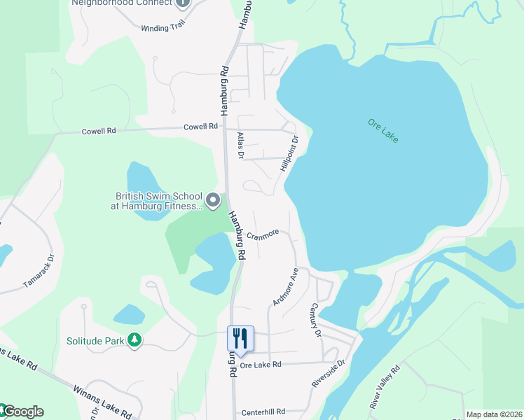 map of restaurants, bars, coffee shops, grocery stores, and more near 8548 Legrand Drive in Brighton