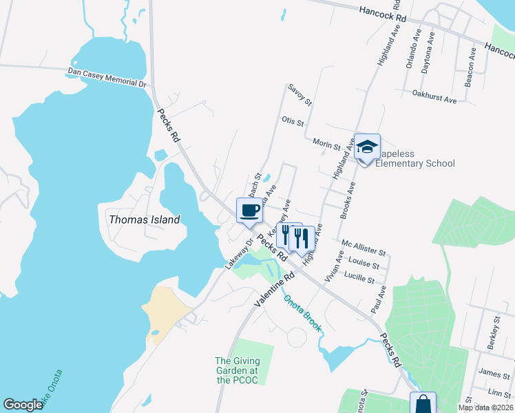 map of restaurants, bars, coffee shops, grocery stores, and more near 29 Toronita Avenue in Pittsfield