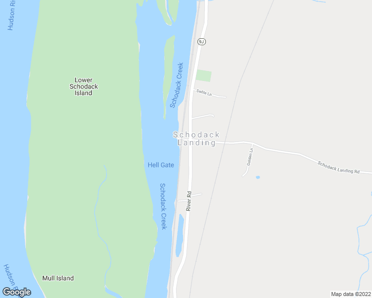 map of restaurants, bars, coffee shops, grocery stores, and more near 585 River Road in Schodack Landing