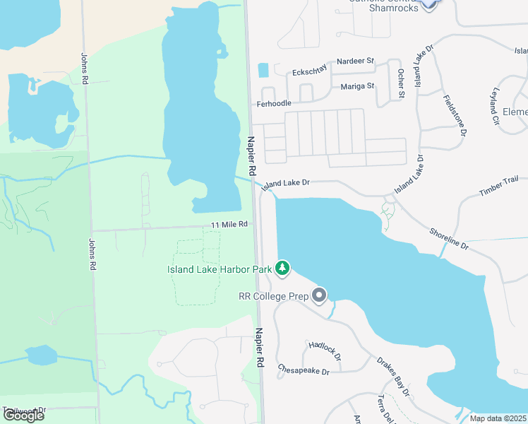map of restaurants, bars, coffee shops, grocery stores, and more near 25782 Island Lake Drive in Novi