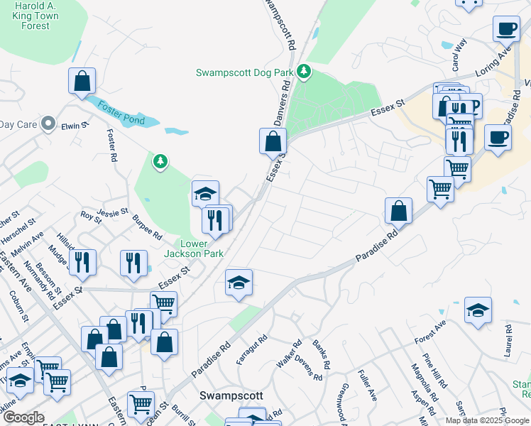 map of restaurants, bars, coffee shops, grocery stores, and more near 48 Barnstable Street in Swampscott