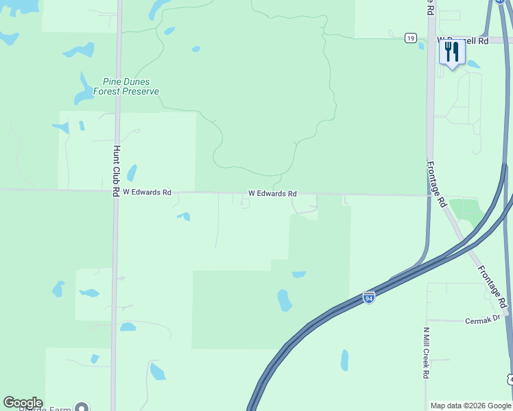 map of restaurants, bars, coffee shops, grocery stores, and more near 17049 West Edwards Road in Antioch