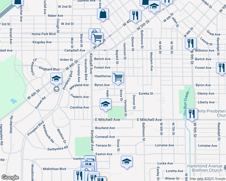 map of restaurants, bars, coffee shops, grocery stores, and more near 306 Byron Avenue in Waterloo