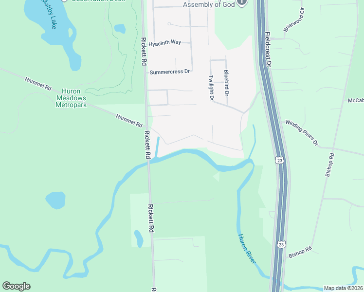 map of restaurants, bars, coffee shops, grocery stores, and more near 9192 Huron River Drive in Brighton
