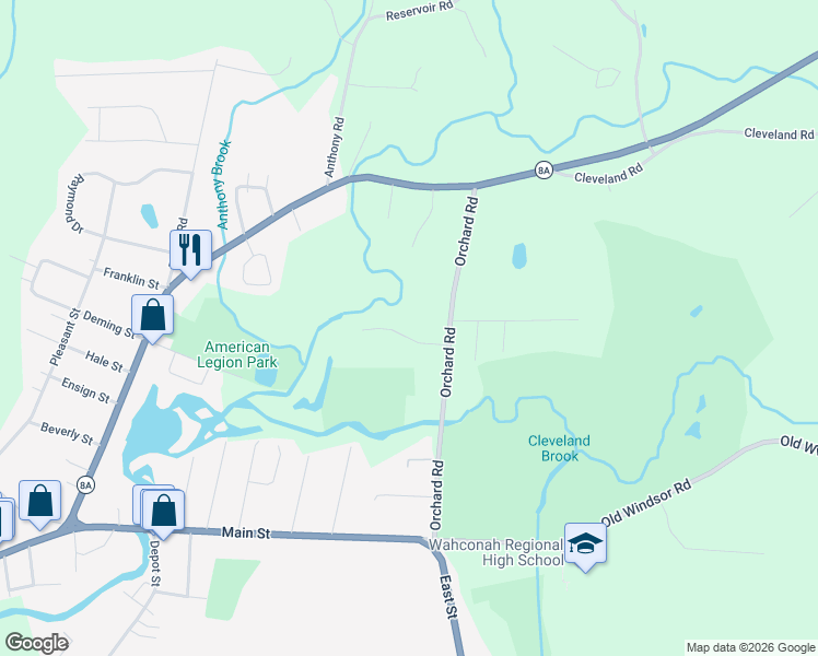 map of restaurants, bars, coffee shops, grocery stores, and more near 54 Appletree Lane in Dalton