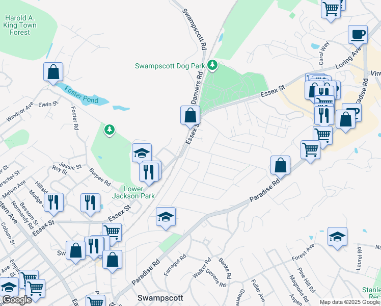 map of restaurants, bars, coffee shops, grocery stores, and more near 161 Stetson Avenue in Swampscott