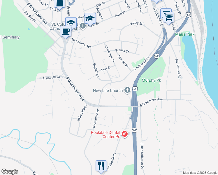 map of restaurants, bars, coffee shops, grocery stores, and more near 800 English Lane in Dubuque