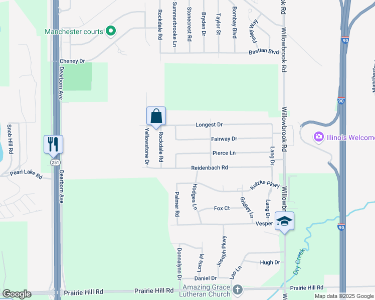 map of restaurants, bars, coffee shops, grocery stores, and more near 5579 Pierce Lane in South Beloit