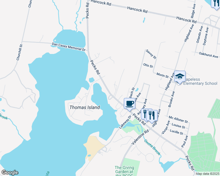 map of restaurants, bars, coffee shops, grocery stores, and more near 492 Pecks Road in Pittsfield
