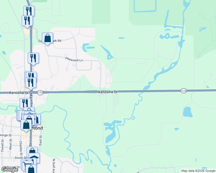 map of restaurants, bars, coffee shops, grocery stores, and more near 5016 Illinois 173 in Richmond