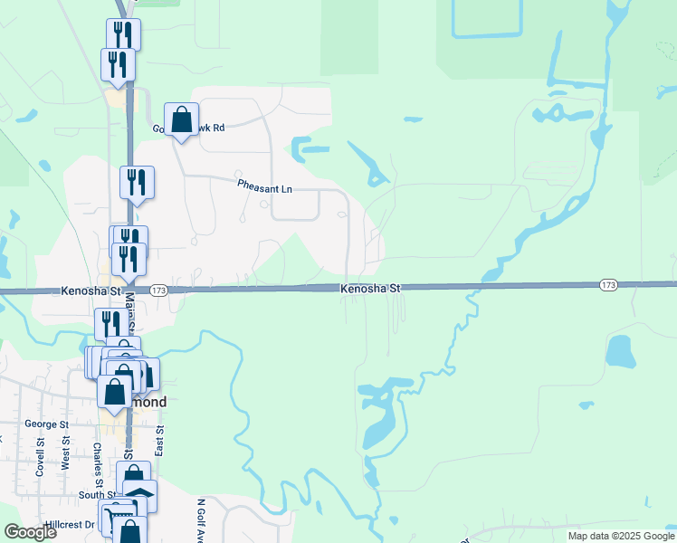 map of restaurants, bars, coffee shops, grocery stores, and more near 10605 Hunt Club Road in Richmond