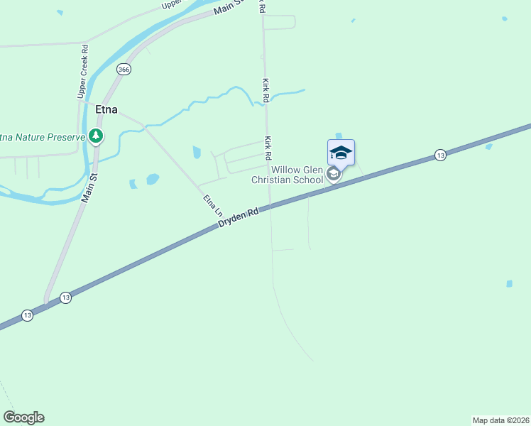 map of restaurants, bars, coffee shops, grocery stores, and more near 8 Mineah Road in Freeville