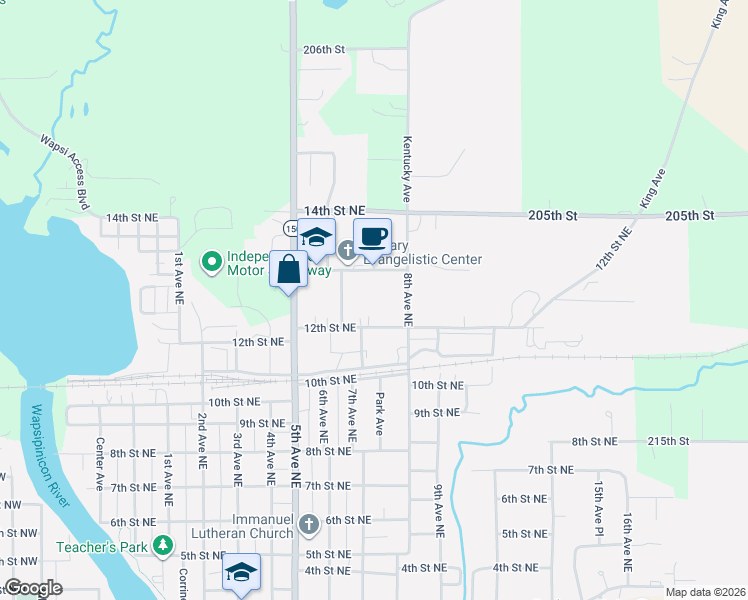 map of restaurants, bars, coffee shops, grocery stores, and more near 700-798 12th Street Northeast in Independence