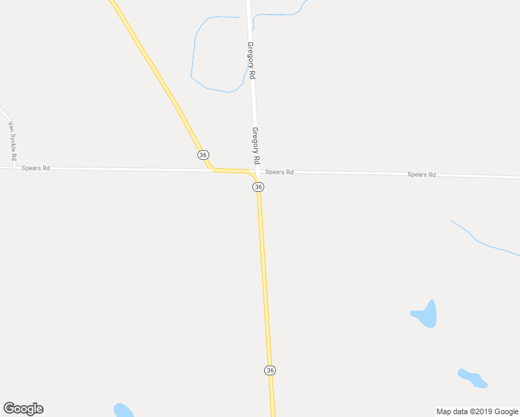 map of restaurants, bars, coffee shops, grocery stores, and more near 16985 West Michigan 36 in Gregory